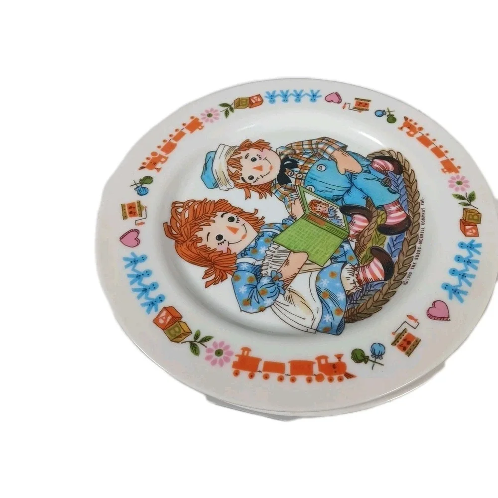 Vintage Oneida Plates 1969 The Bobbs Raggedy Ann & Andy 5 Plates & 3 Bowls